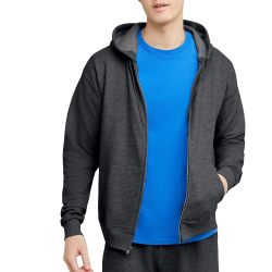 HANES 男式 ecoSmart 抓绒连帽运动衫