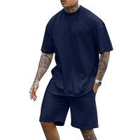 Lexiart 男式 2件套休闲运动服短袖运动套装