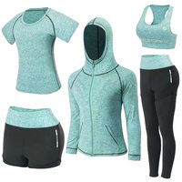 Nesyd 女士健身套装 5件套瑜伽锻炼健身服跑步运动服