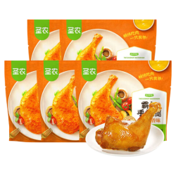 圣农 霸气大鸡腿即食鸡全腿蜜汁麻辣卤香风味烤鸡腿微波即食冷冻食品 手枪腿蜜汁卤香味180g*5包