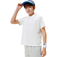 亚瑟士 ASICS 吸湿速干 POLO衫短裤套装 白色+黑色 140cm