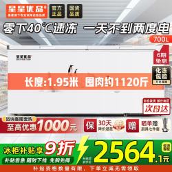 星星 700升单温冰柜商用冷藏冷冻两用卧式冰箱大容量雪柜速冻保鲜柜节能-40℃冷冻柜BD/BC-700C/U