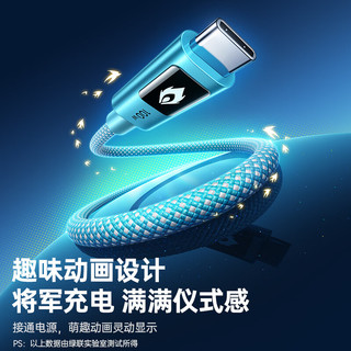 UGREEN/绿联 爻光联名款PD100W双头Type-C数据线