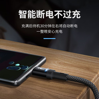 能适 Type-C数据线 100W超级快充 自动断电 2米 黑色