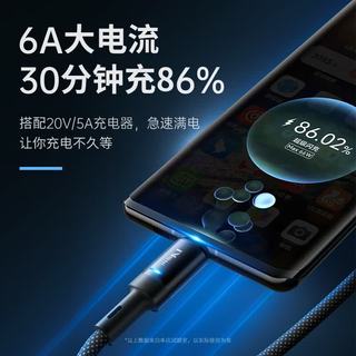 能适 Type-C数据线 100W超级快充 自动断电 2米 黑色