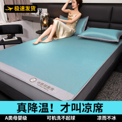 XuanGuoQi 夏天冰丝凉席床笠席子床单 可水洗机洗 学生宿舍 夏季