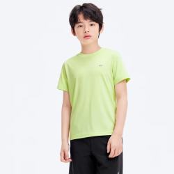 巴拉巴拉 童装儿童短袖女童男童t恤夏季中大童甜美木耳边条纹上衣亲子装潮 简约-青草绿
