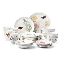 Lenox 美国进口经典瓷器餐具28件套精细工艺4-6人用蝴蝶牧场餐具套装