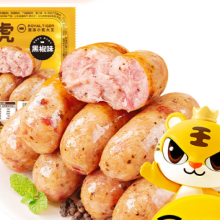 皇家小虎 肉感满满 脆皮烤肠黑椒味500g