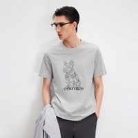 JACK&JONES/杰克琼斯 立体法斗犬短袖T恤 100%纯棉 黑色