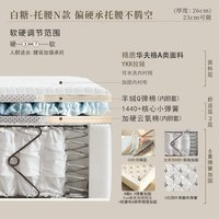 舒坦豪氏 可拆卸调节0胶水 独立弹簧床垫 1.8m*2m