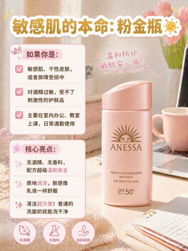 安耐晒 小金瓶/粉金瓶 防晒60mL 赠同款共56ml(12ml*4+4ml*2) SPF50+ PA++++