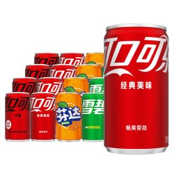 可口可乐 mini迷你罐饮料汽水200ml*12罐整箱零度无糖可乐芬达雪碧