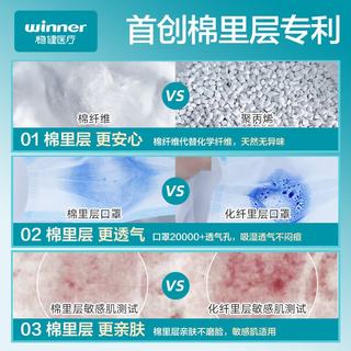 稳健 一次性医用外科口罩 亲肤棉里层 绿色 50只/盒