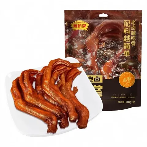 藤桥牌 温州特产 熟食老卤鸭掌休闲零食 老卤鸭掌410g 12只 酱香味