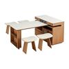 全友家居 中古风洞石岩板伸缩岛台餐桌