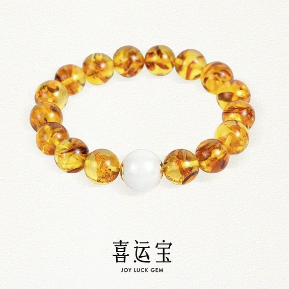 喜运宝· 土丨蜜蜡花珀AI五行手串