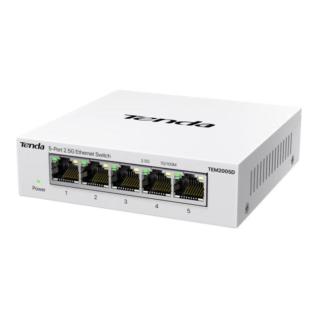 Tenda 2.5g交换机5口钢壳 网络网线分线器 TEM2005D
