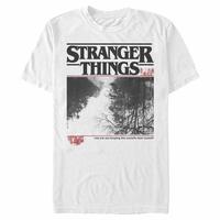 Stranger Things 适合青年人 男性 时尚T恤 上下正面基础纯色T恤 圆领 短袖 常规版型 White X-Large