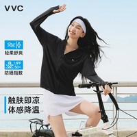VVC 防晒衣 UPF50  冰感透气 时尚黑 L码