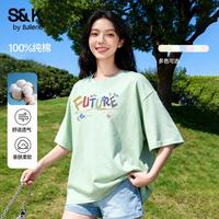 班尼路 S&K系列 纯棉重磅宽松圆领女士T恤
