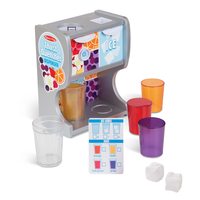 Melissa & Doug 木制止渴饮水机 带杯子 果汁插入件 冰块 模拟汽水喷泉 儿童厨房食品套装 适合 3 岁以上 FSC 认证材料