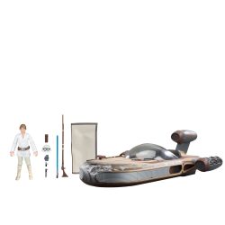 Star Wars 复古系列 Landspeeder & Luke Skywalker,星球大战:新希望动作公仔和车辆,3.75 英寸(约 9.5 厘米)