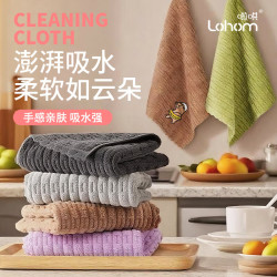 啦哄 竹节绒抹布 珊瑚绒百洁布 5条装