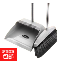 家用扫把簸箕套装组合加厚撮箕单个软毛扫把笤帚扫地扫帚二件套 灰色套装