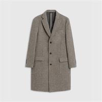 Brooks Brothers 24男士冬款格纹中长款羊毛毛呢大衣外套