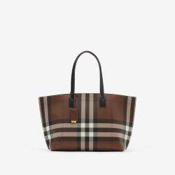BURBERRY 女士手提包 中号格纹托特包
