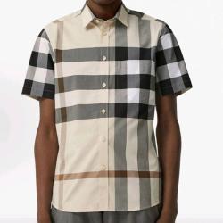 BURBERRY 男式经典格纹潮流时尚衬衫
