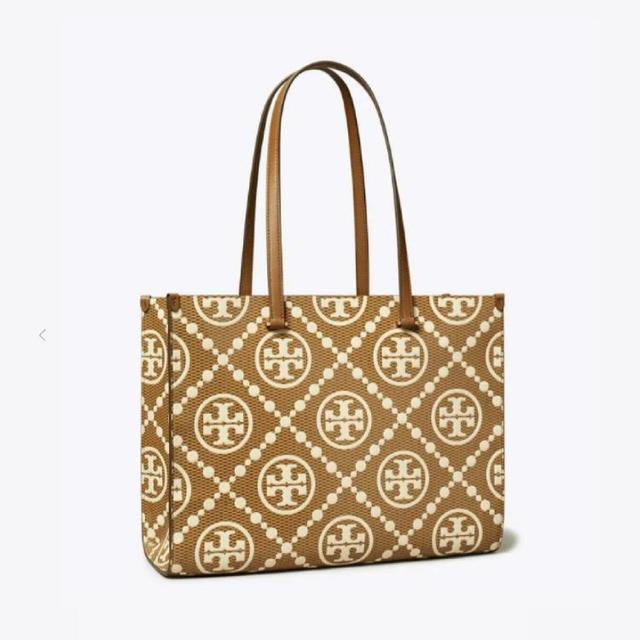 TORY BURCH T MONOGRAM系列撞色压纹单肩手提托特包