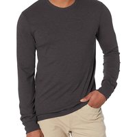 Hanes 恒适 男式 时尚T恤 Hanes Originals 男士混纺长袖T恤 圆领 长袖 标准版型 Black 尺码Large