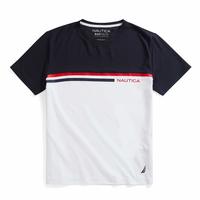 NAUTICA 男式 时尚T恤 Nautica 男士Navtech拼色T恤 圆领 短袖 经典版型 Navy 尺码X-Small