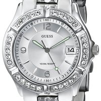 GUESS 女士银色日历腕表 36mm防水100米 石英机芯