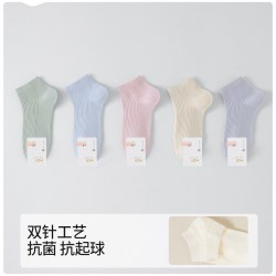 袜子女款短袜夏薄款纯棉纱线吸汗防臭女袜夏季女士短筒袜运动船袜