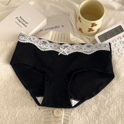 内裤女生纯棉2025新款蕾丝中腰女士三角裤纯欲少女不夹臀女生短裤