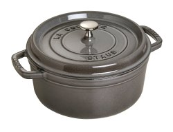 Staub 珐宝 1101818 珐琅铸铁锅 圆形带盖 18cm, 1.7 L 内部亚光黑色珐琅，石墨色