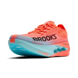 Brooks 中性款 Hyperion Elite 5 中性比赛跑鞋 男女适用, 粉色粘土/雾化器蓝色