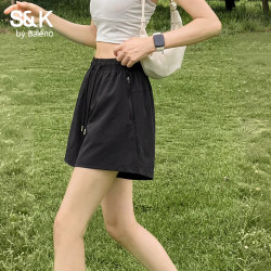 班尼路 S&K工装短裤女装夏季新款透气拼接设计三分裤