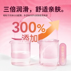 冈本 003 粉金贴身超滑 无储安全套 10只