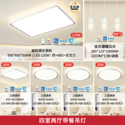雷士 LED吸顶灯 全光谱护眼 4室2厅带餐吊 套装【包安装】