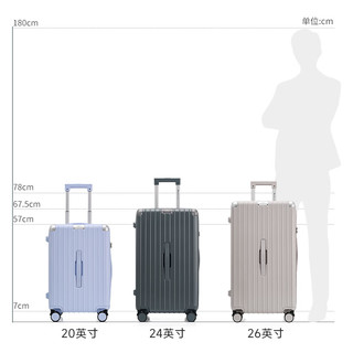 爱华仕 20英寸登机箱 耐用拉杆箱 燕麦色