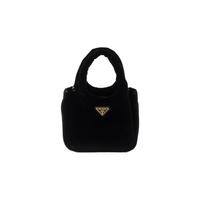 PRADA 珐琅金属三角徽标 织物单肩手提包