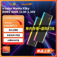 全何 XSky DDR5 海力士颗粒 6000MHz 16GB CL30 1.35V 黑 单内存条+虚拟灯组