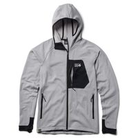 Mountain Hardwear 男士 运动保暖夹克 Polartec Power Grid全拉链连帽衫 Glacial Heather Medium