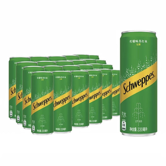 今日必买：可口可乐 怡泉摩登罐苏打水柠檬味 330ml*24罐