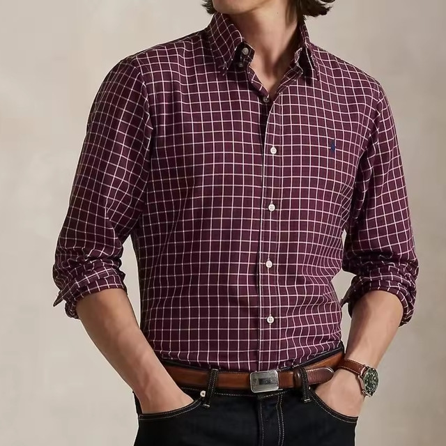 RALPH LAUREN 牛津格纹长袖衬衫