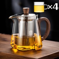 拾茗 高硼硅玻璃 不锈钢过滤 茶壶